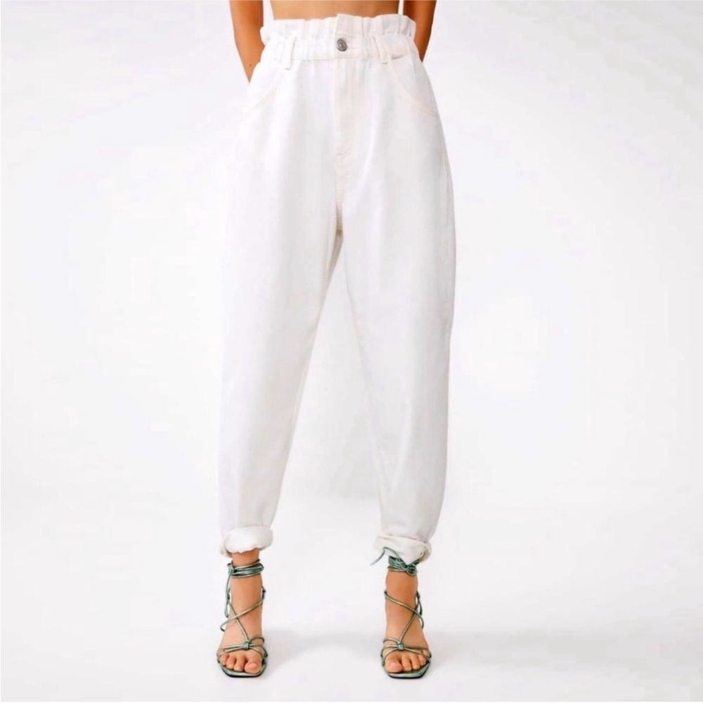 Zara High-Waisted Paperbag Jeans